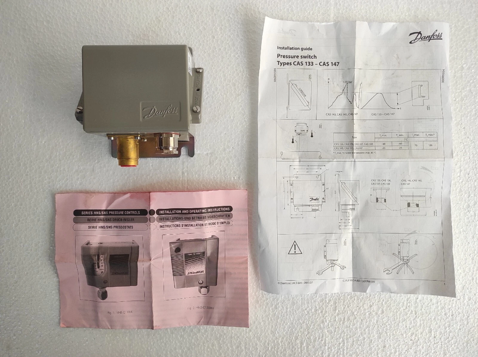 Danfoss cas 136 / CAS 136 Pressure Control Switch Range 0 - 10 Bar
